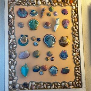 Colorful Seashell Wall Art Hand Crafted and Hand Painted
